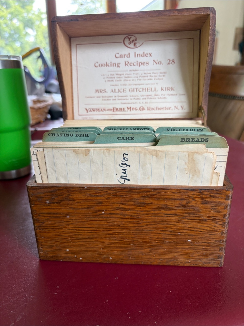 Mrs. Alice Gitchell Kirk Recipe Box
